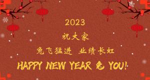 時(shí)間流逝的腳步，擋不住我們對過去的回望， 遠(yuǎn)方未知的艱苦，奪不走我們對前程的向往。 2023，祝大家兔飛猛進(jìn)  業(yè)績長虹！
